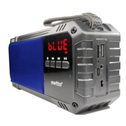 Parlante Bluetooth Ewtto 1259 Solar FM USB SD Recargable - Azul