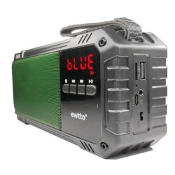 Parlante Bluetooth Ewtto 1259 Solar FM USB SD Recargable - Verde