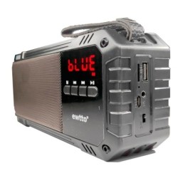 Parlante Bluetooth Ewtto 1259 Solar FM USB SD Recargable - Plomo