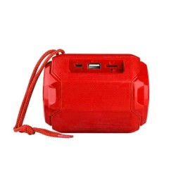 Parlante Bluetooth T&G 162 Iluminado FM USB SD Recargable - Rojo