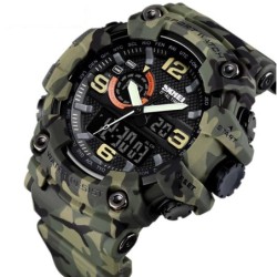 Reloj SKMEI 1520 Cobra Dual Machine Multifunción  Iluminación - Verde