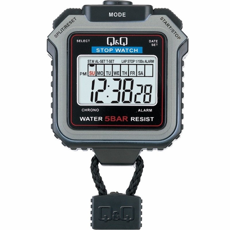 Cronómetro Q&Q HS43 Fechador Alarma Split Rango hasta 24 hrs - Gris