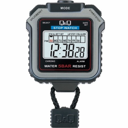Cronómetro Q&Q HS43 Fechador Alarma Split Rango hasta 24 hrs - Gris
