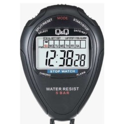 Cronómetro Q&Q HS46 Fechador Alarma Split Rango hasta 24 hrs - Negro