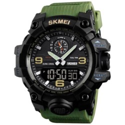 Reloj SKMEI Comando 1586 Dual Multifunción 3 Horarios - Verde