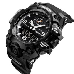 Reloj SKMEI Comando 1586 Dual Multifunción 3 Horarios - Negro
