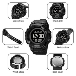 Reloj SKMEI Recognition 1968  Multifunción Retroiluminado - Negro