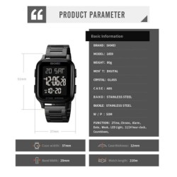 Reloj SKMEI Time 1859 Digital  Dual Multifunción Acero - Negro