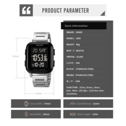 Reloj SKMEI Time 1859 Digital  Dual Multifunción Acero - Plata