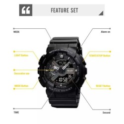 Reloj SKMEI Hybrid 1834 Multifunción Dual Deportivo - Negro