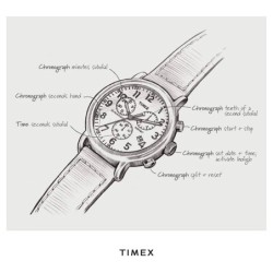 Reloj Timex Expeditión™ T49905 Cronógrafo Indiglo Cuero - Negro