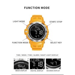 Reloj SMAEL Gear 1511 Digital Multifunción Iluminación - Naranja