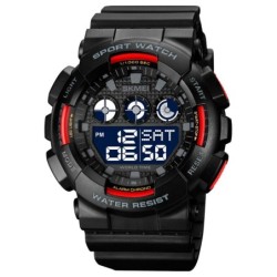 Reloj SKMEI Patrol 1857 Digital Multifunción Horario Mundial - Rojo
