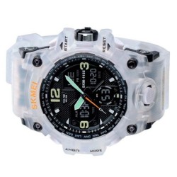 Reloj SKMEI Ice 1155B Hibrido Multifunción Militar - Blanco