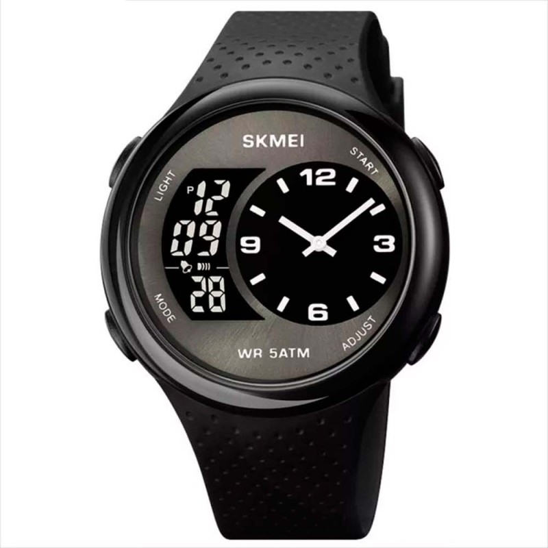Reloj SKMEI Twins 1899 Hibrido Triple Horario Multifunción - Negro