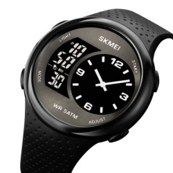 Reloj SKMEI Twins 1899 Hibrido Triple Horario Multifunción - Negro