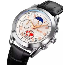 Reloj SKMEI Moon 9236 Analógico Crono Fechador Fase Lunar - Plata