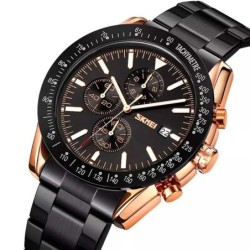 Reloj SKMEI Cronos 9253 Analógico Cronómetro Fechador - Negro Oro