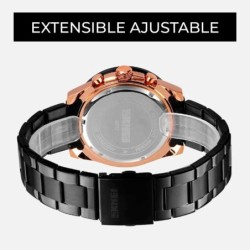 Reloj SKMEI Cronos 9253 Analógico Cronómetro Fechador - Negro Oro