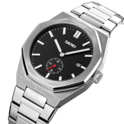 Reloj SKMEI Octa 9262 Analógico Fechador Esfera Seg - Plata Negro