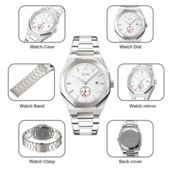 Reloj SKMEI Octa 9262 Analógico Fechador Esfera Seg - Plata Negro