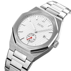 Reloj SKMEI Octa 9262 Analógico Fechador Esfera Seg - Plata Blanco