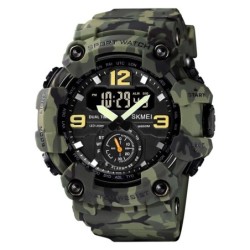 Reloj SKMEI Rotor 1637 Dual Multifunción 3 Horarios - Verde Militar