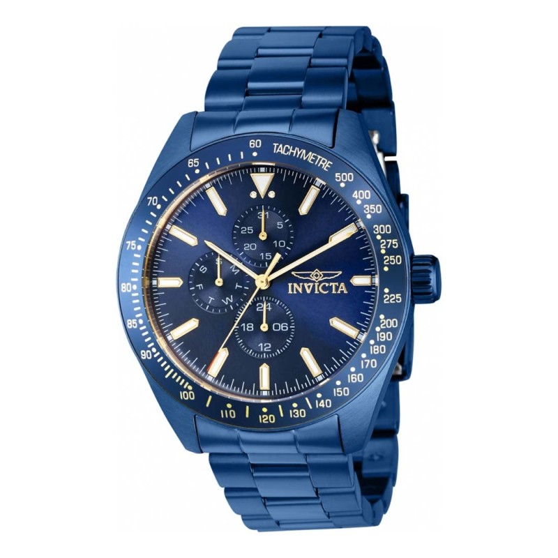 Reloj Invicta Aviator 38973 Fechador 3  Esferas 24 Hrs Hombre - Azul