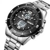 Reloj SKMEI Count 1670 Hibrido 3 horarios Multifunción - Plata