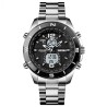Reloj SKMEI Count 1670 Hibrido 3 horarios Multifunción - Plata