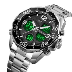Reloj SKMEI Code 1649 Maquinaria Dual Multifunción Iluminación- Plata