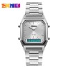 Reloj SKMEI Style 1220 Dual 3 Horarios Crono Fechador Acero - Plata
