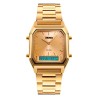 Reloj SKMEI Style 1220 Dual 3 Horarios Crono Fechador Acero - Dorado