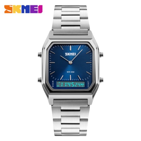 Reloj SKMEI Style 1220 Dual System 3 Tiempos Multifunción Acero - Azul