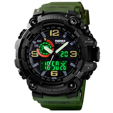 Reloj SKMEI 1520 Cobra Dual Machine Multifunción  Iluminación-Verde M