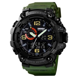 Reloj SKMEI 1520 Cobra Dual Machine Multifunción  Iluminación-Verde M