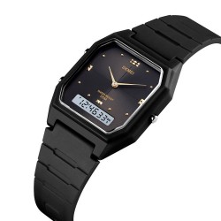 Reloj SKMEI Classic 1604 Dual 3 Horarios Crono Fechador - Negro