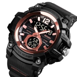 Reloj SKMEI Táctico 1725 Hibrido Multifunción Iluminación - Negro Oro