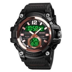 Reloj SKMEI Táctico 1725 Hibrido Multifunción Iluminación - Negro Oro