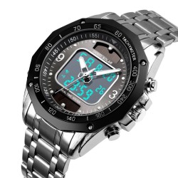 Reloj SKMEI Solar 1493 Dual Multifunción Sport Acero - Plateado
