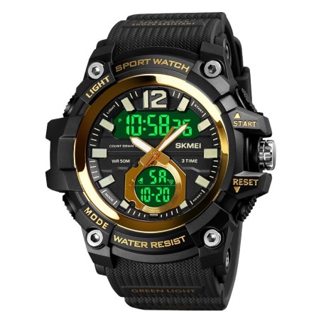 Reloj SKMEI Táctico 1725 Hibrido Multifunción Iluminación - Dorado