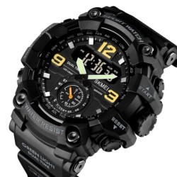 Reloj SKMEI Rotor 1965 Dual Multifunción 3 Horarios - Negro