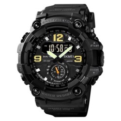Reloj SKMEI Rotor 1965 Dual Multifunción 3 Horarios - Negro