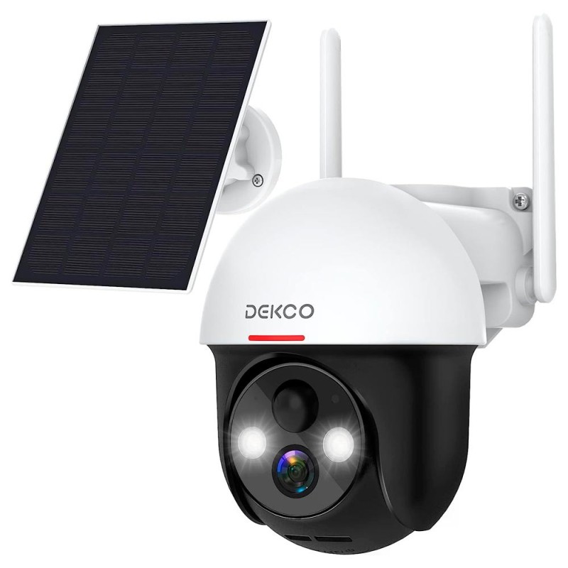 Cámara WiFi Decko Solar 2K exteriores 360° alarma audio V nocturna