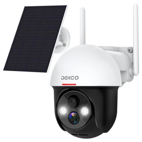 Cámara WiFi Decko Solar 2K exteriores 360° alarma audio V nocturna