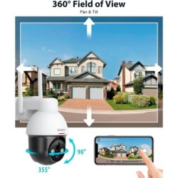 Cámara WiFi Decko Solar 2K exteriores 360° alarma audio V nocturna