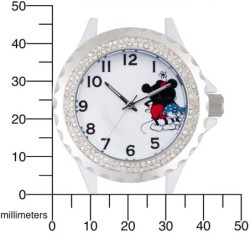 Reloj Disney Mickey & Minnie Mouse Abrazo Analógico Dama - Blanco