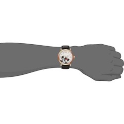 Reloj Disney Clásico Mickey & Minnie Mouse Piel Unisex - Dorado