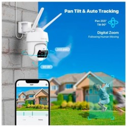 Pack Cámara WiFi SV3C USA Exterior V Nocturna Audio Alarmas Asistente