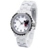 Reloj Disney Mickey & Minnie Mouse Abrazo Analógico Dama - Blanco